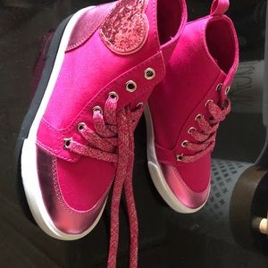 Gymboree Girls Pink Heart Hi Tops Sneakers Sz 1